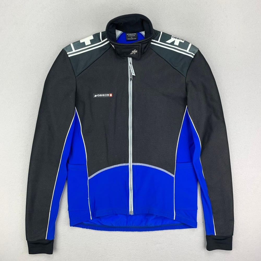 assos Prosline Air Block Cycling Jacket Mens‎ XL Blue Full-Zip Vintage Thermal